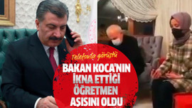 Bakan Koca'nın ikna ettiği öğretmen aşısını oldu