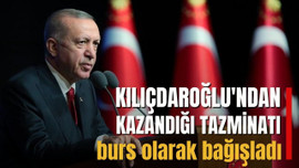 Erdoğan, kazandığı tazminatı burs olarak verdi