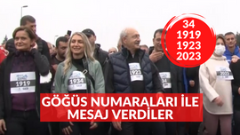 Muhalefet göğüs numaraları ile mesaj verdi