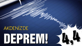 Akdeniz'de 4.4 büyüklüğünde deprem
