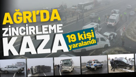 Ağrı'da zincirleme kaza: 19 yaralı