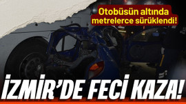 İzmir'de yolcu otobüsü, otomobili biçti!