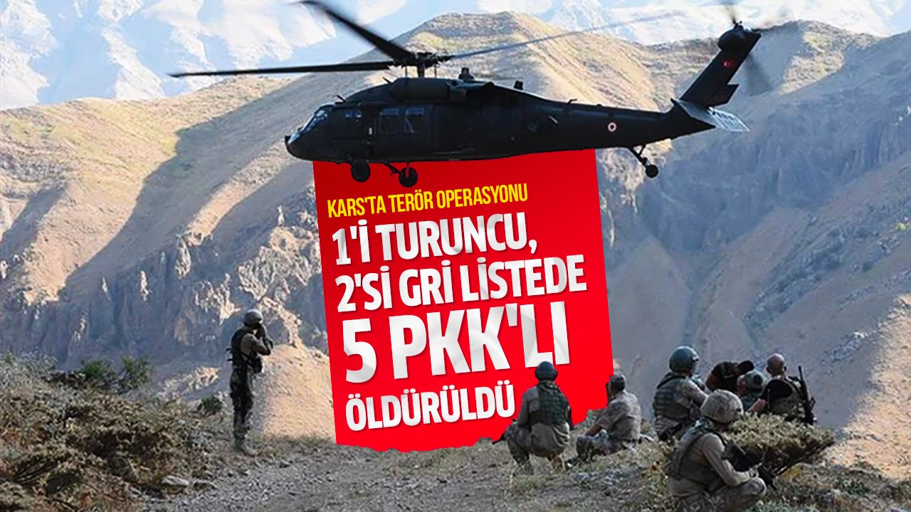 1'i turuncu, 2'si gri listede 5 PKK'lı öldürüldü