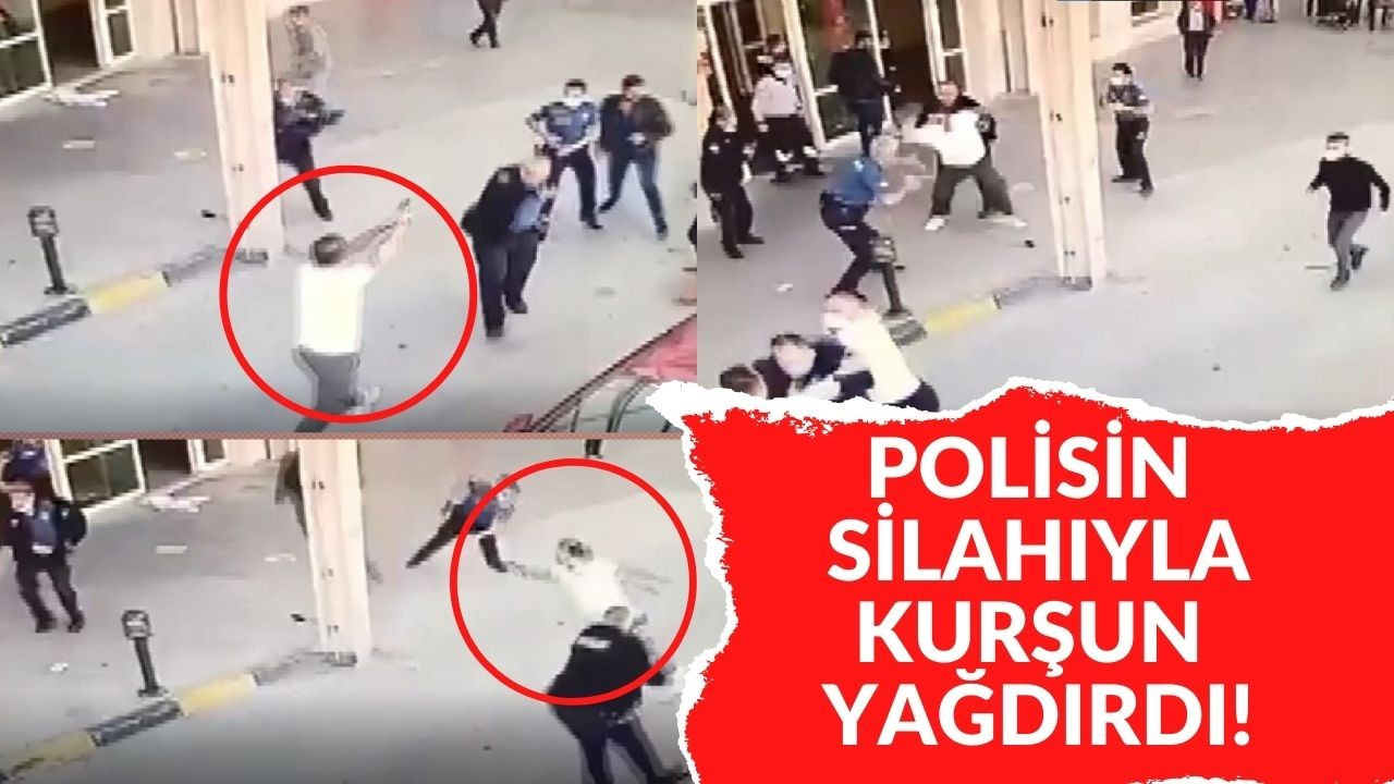 Polisin silahını aldı başka bir polisi yaraladı