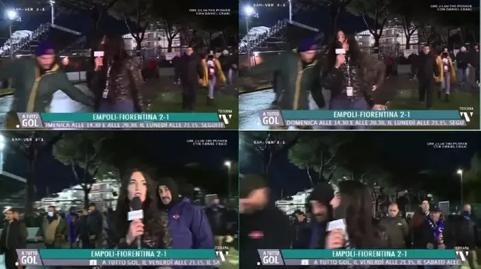 Kadın spor muhabiri Greta Beccaglia tacize uğradı!