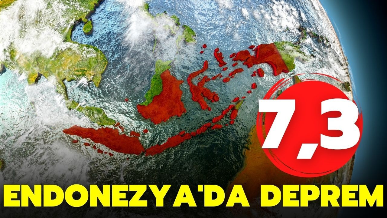 Endonezya'da 7,3 büyüklüğünde deprem