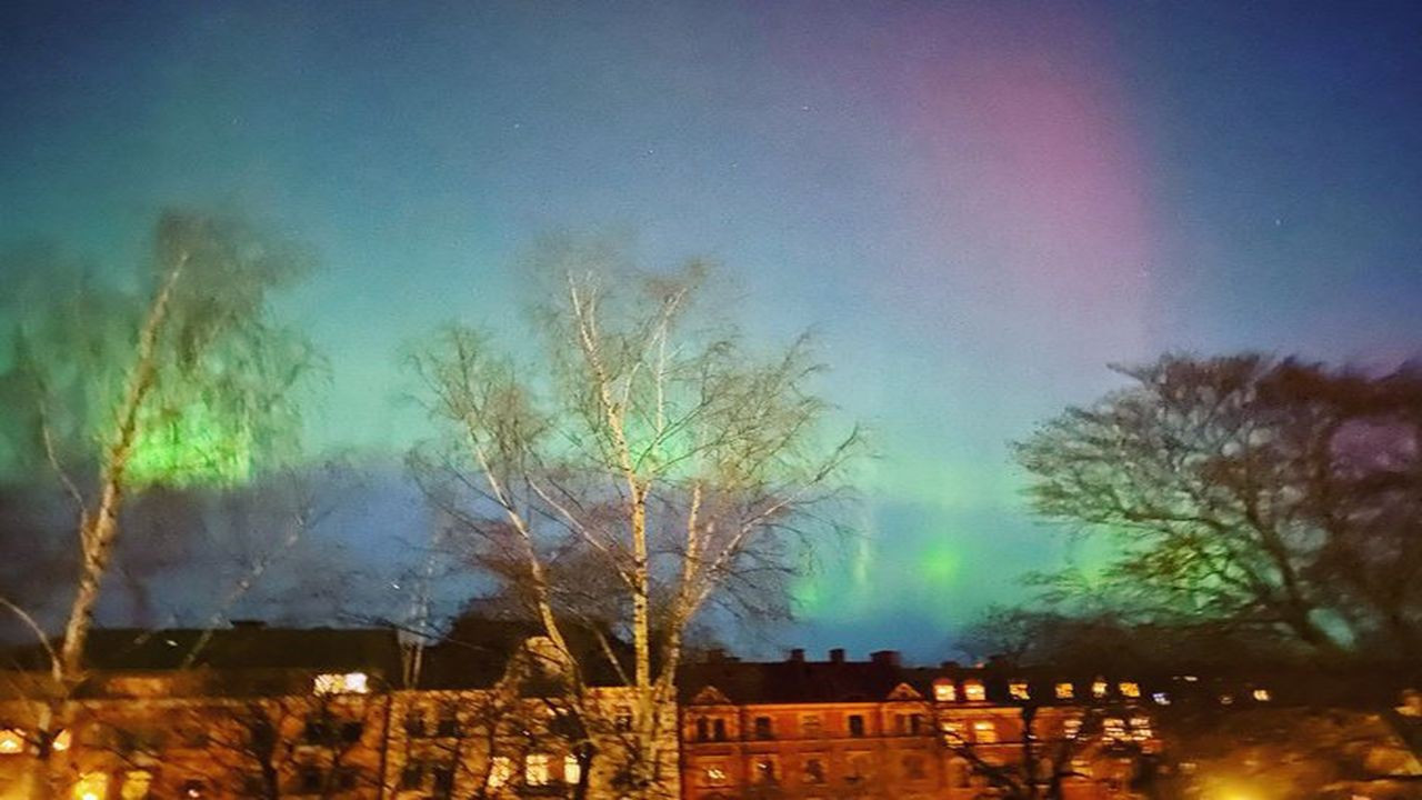 İsveç'in başkenti Stockholm'de "Kuzey Işıkları" gözlendi