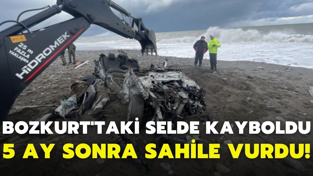 Selde kaybolan araç 5 ay sonra sahile vurdu
