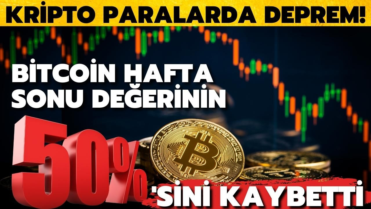 Bitcoin hafta sonu değerinin yüzde 50sini kaybetti