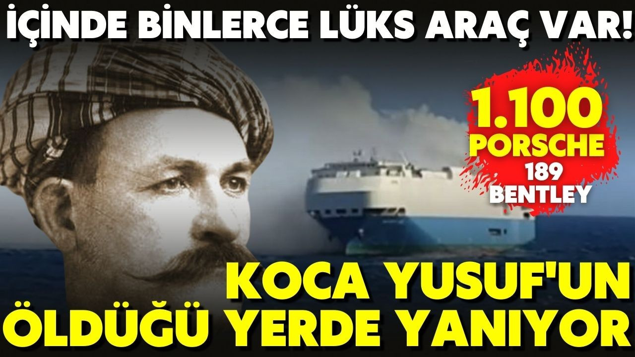 Binlerce lüks aracın olduğu gemi yanıyor