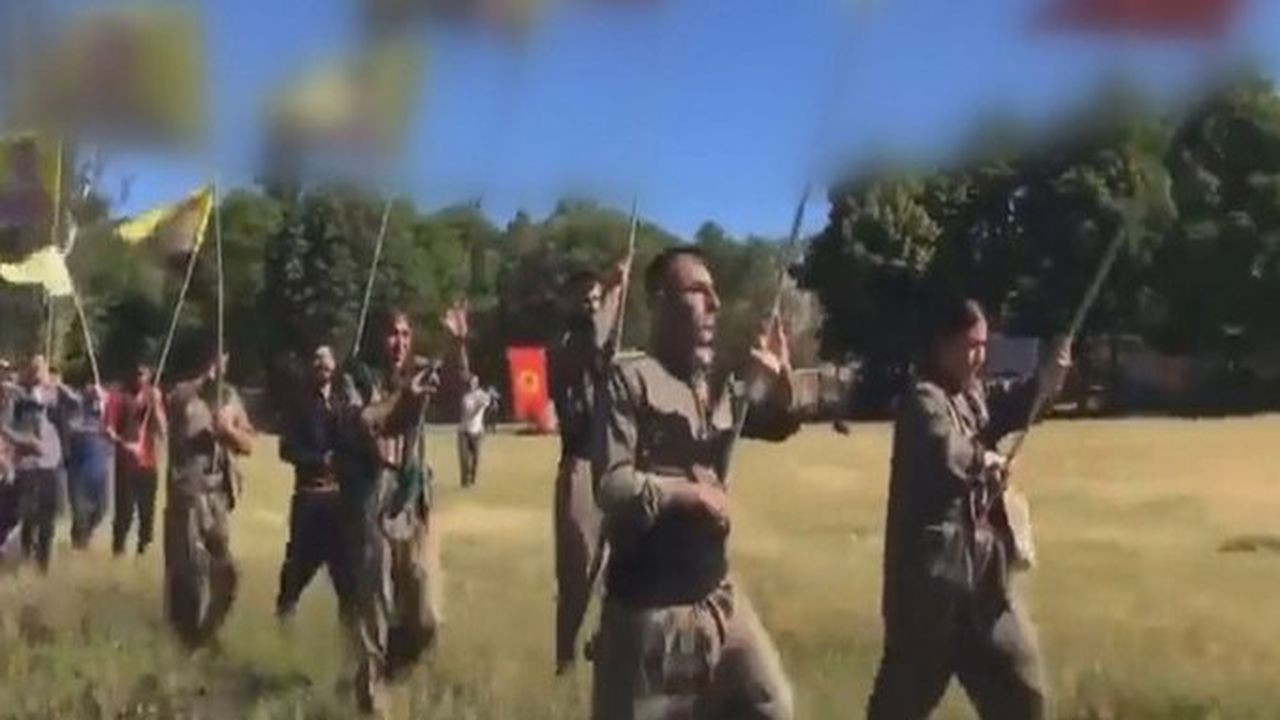 Terör örgütü PKK yandaşları yürüyüş düzenledi