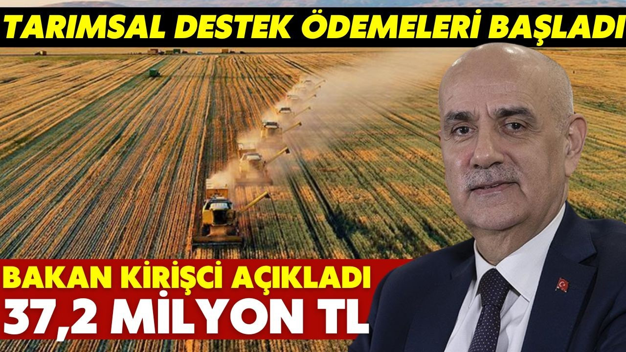 Kirişci'den tarımsal destek ödemesi açıklaması