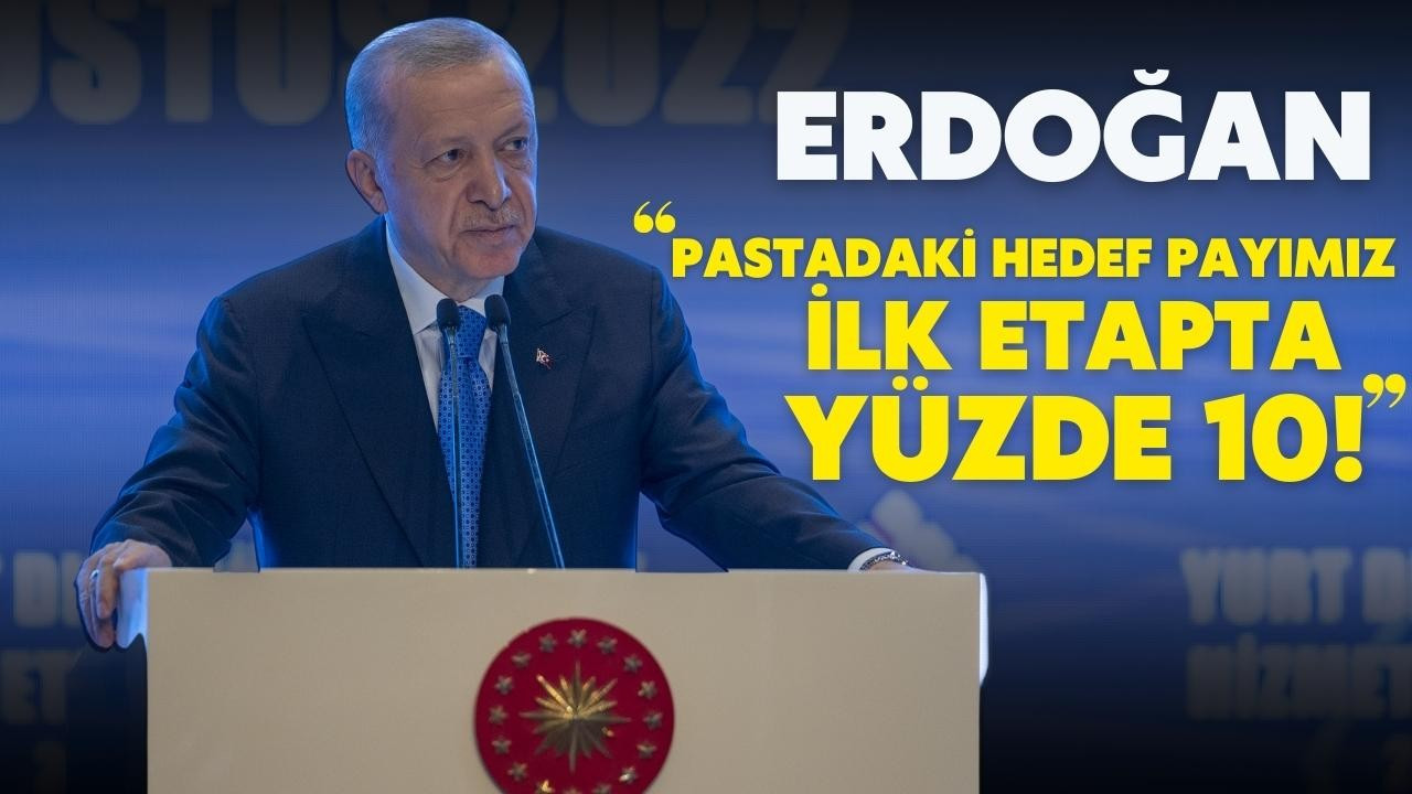 Erdoğan: Pasta payındaki hedefimiz 75 milyar dolar