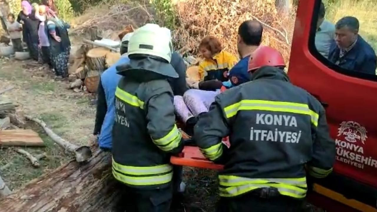 Konya'da su çukuruna düşen kadını itfaiye kurtardı