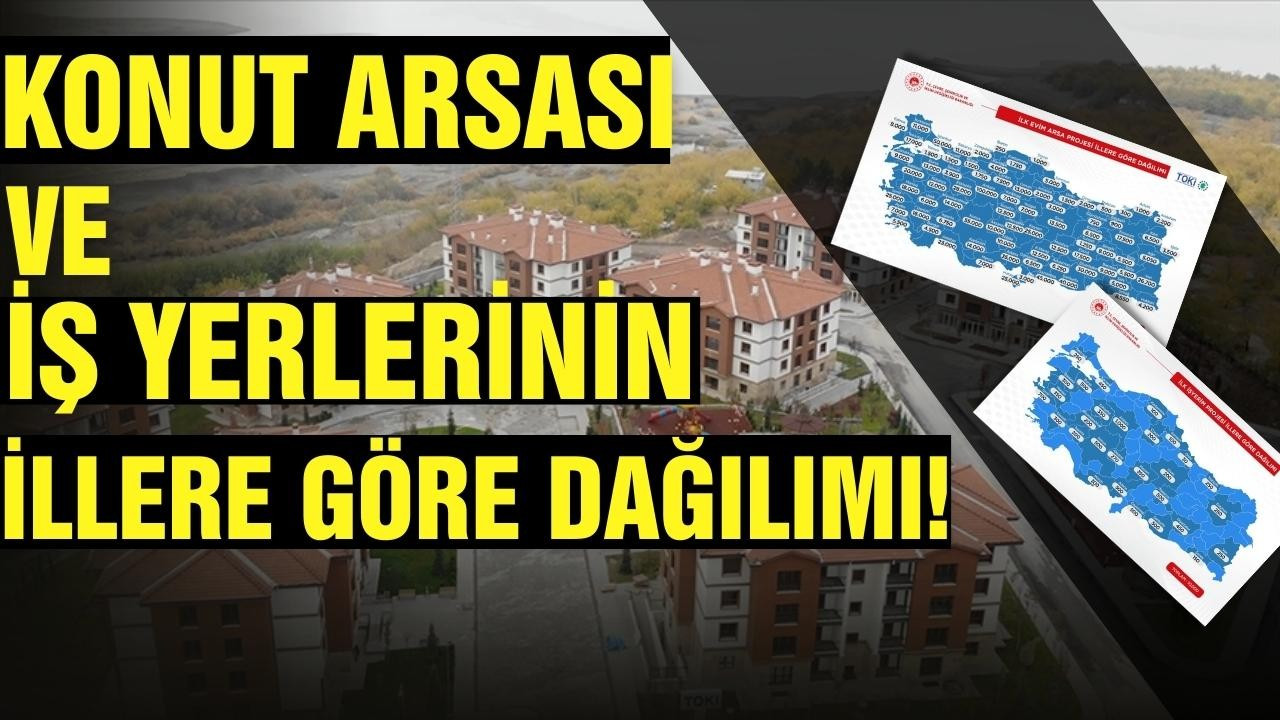 Konut arsası ve iş yerlerinin illere göre dağılımı