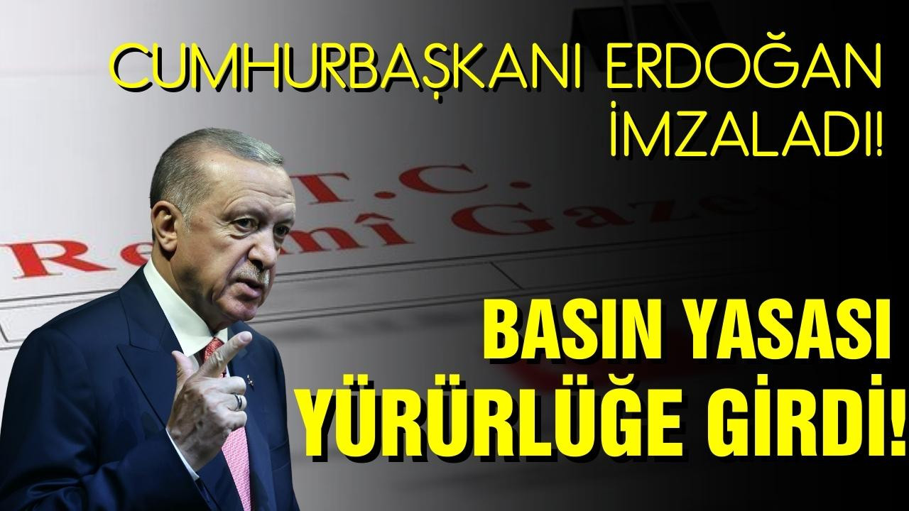 Cumhurbaşkanı Erdoğan imzaladı