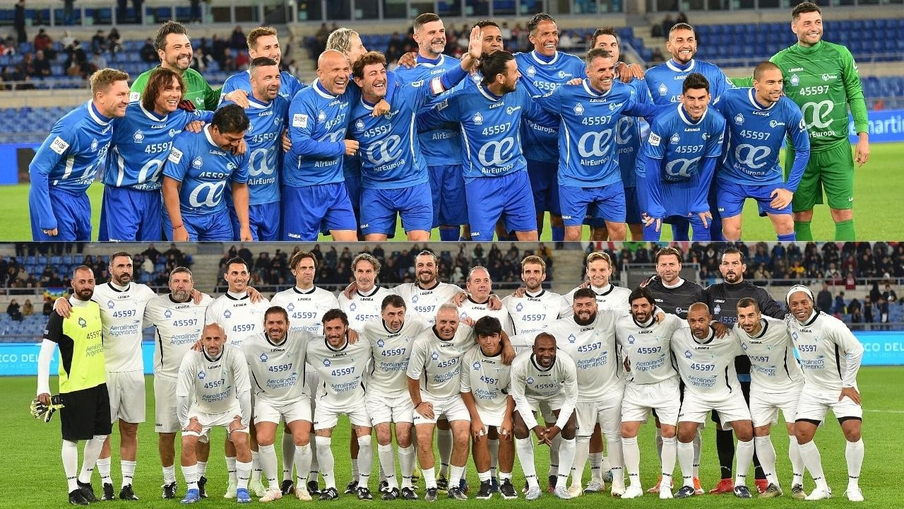 Futbolun yıldızları Roma'da "Barış için" sahada!