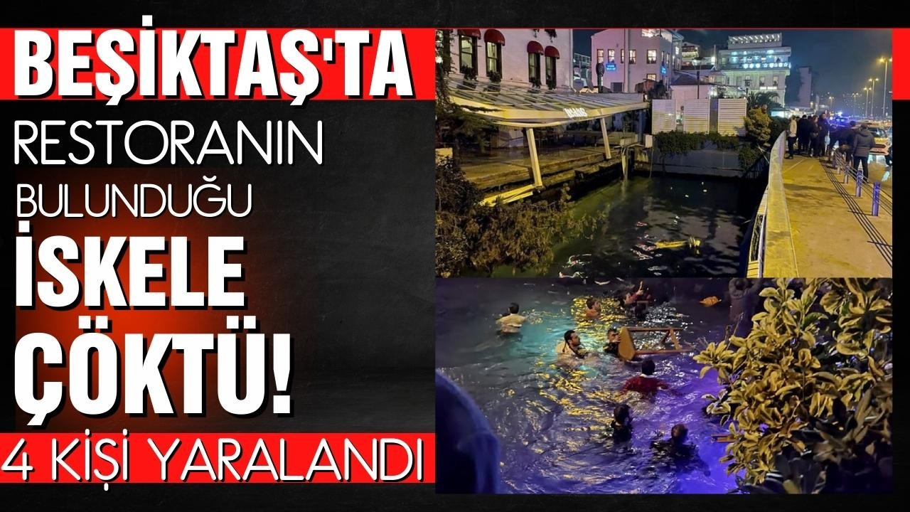 Beşiktaş'ta deniz kenarındaki iskele çöktü!