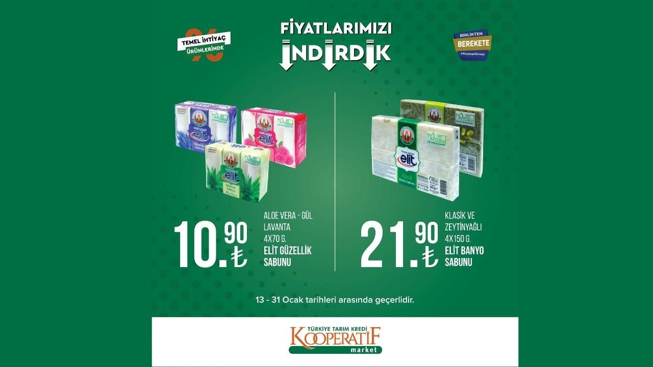 Tarım Kredi Kooperatif Market'in yeni indirimli fiyatları!