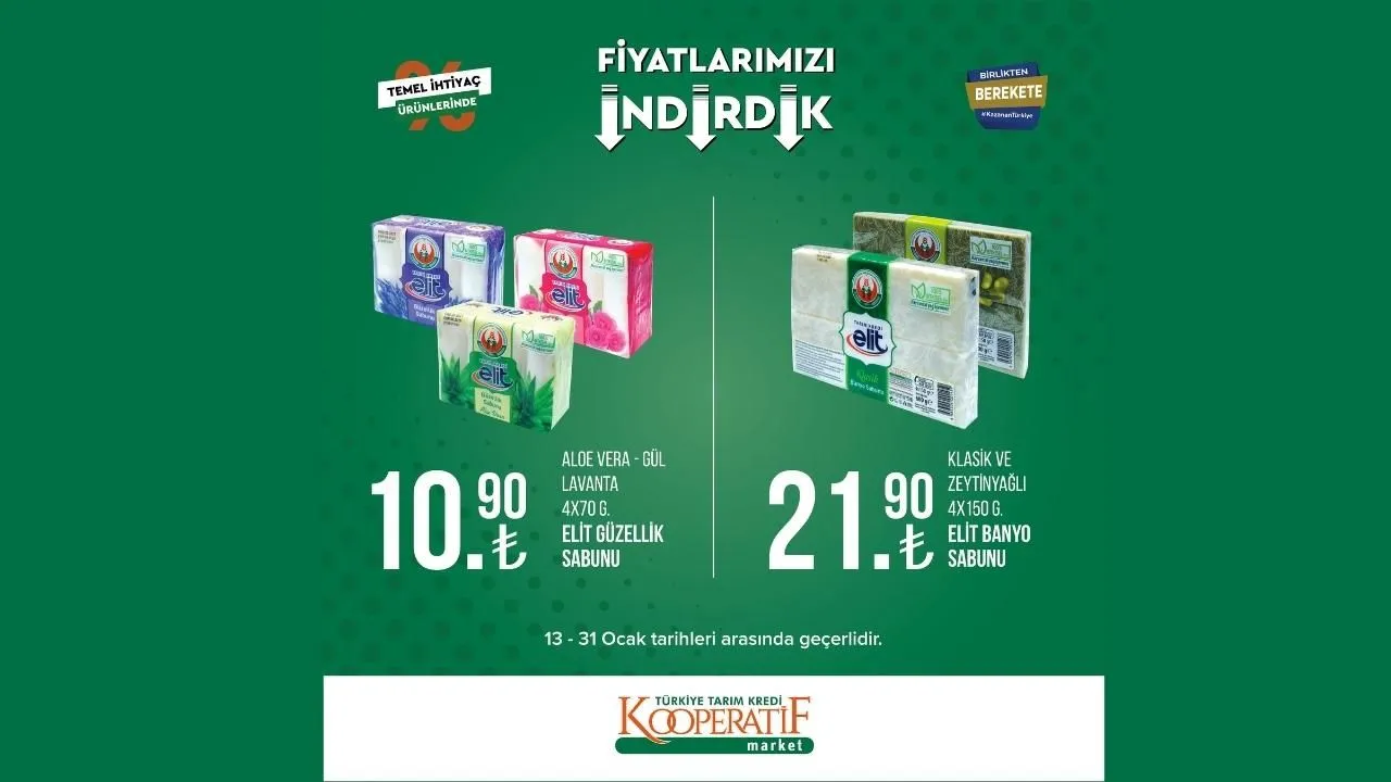 Tarım Kredi Kooperatif Market'in yeni indirimli fiyatları!