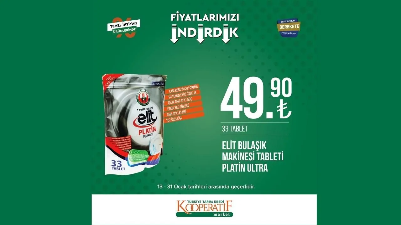Tarım Kredi Kooperatif Market'in yeni indirimli fiyatları!