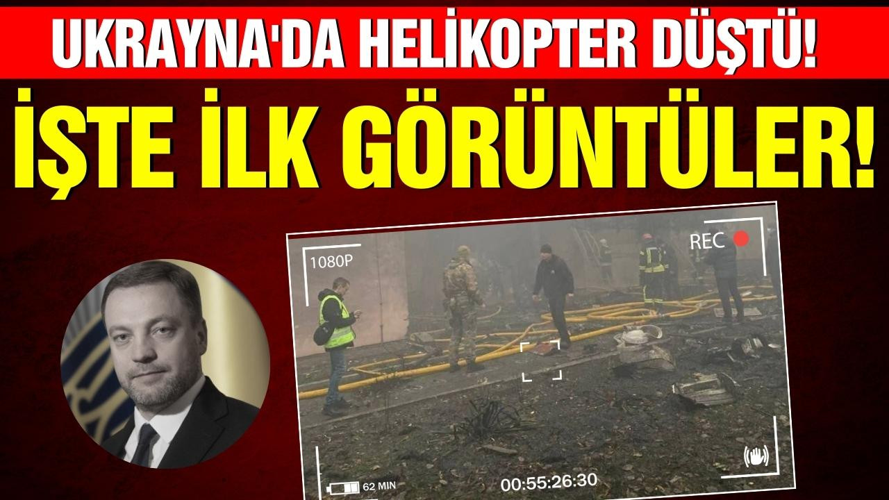 Ukrayna'daki helikopter kazasından ilk görüntüler