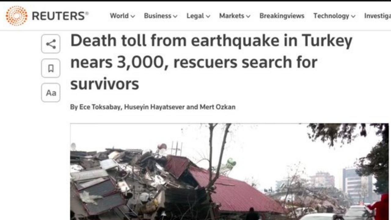 Türkiye'yi sarsan depremler dünya basınında geniş yer buldu - Sayfa 1