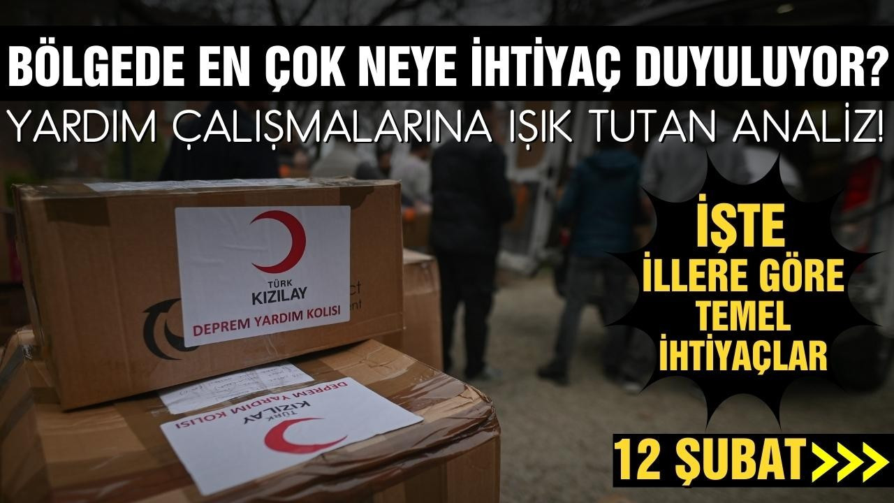 Afet bölgesinde hangi ilde neye ihtiyaç duyuluyor?