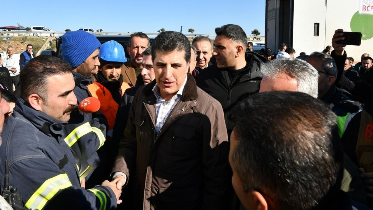 Barzani, depremden etkilen İslahiye'de