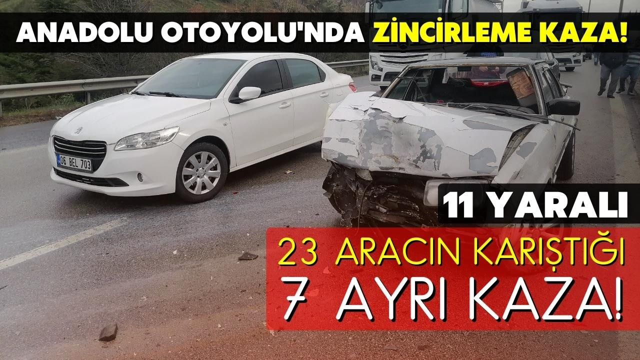 Anadolu Otoyolu'nda zincirleme kaza! 11 yaralı