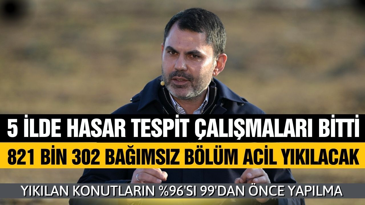 5 ilde hasar tespit çalışmaları bitti.