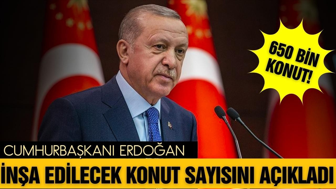 Cumhurbaşkanı Erdoğan, 650 bin konut yapılacak!