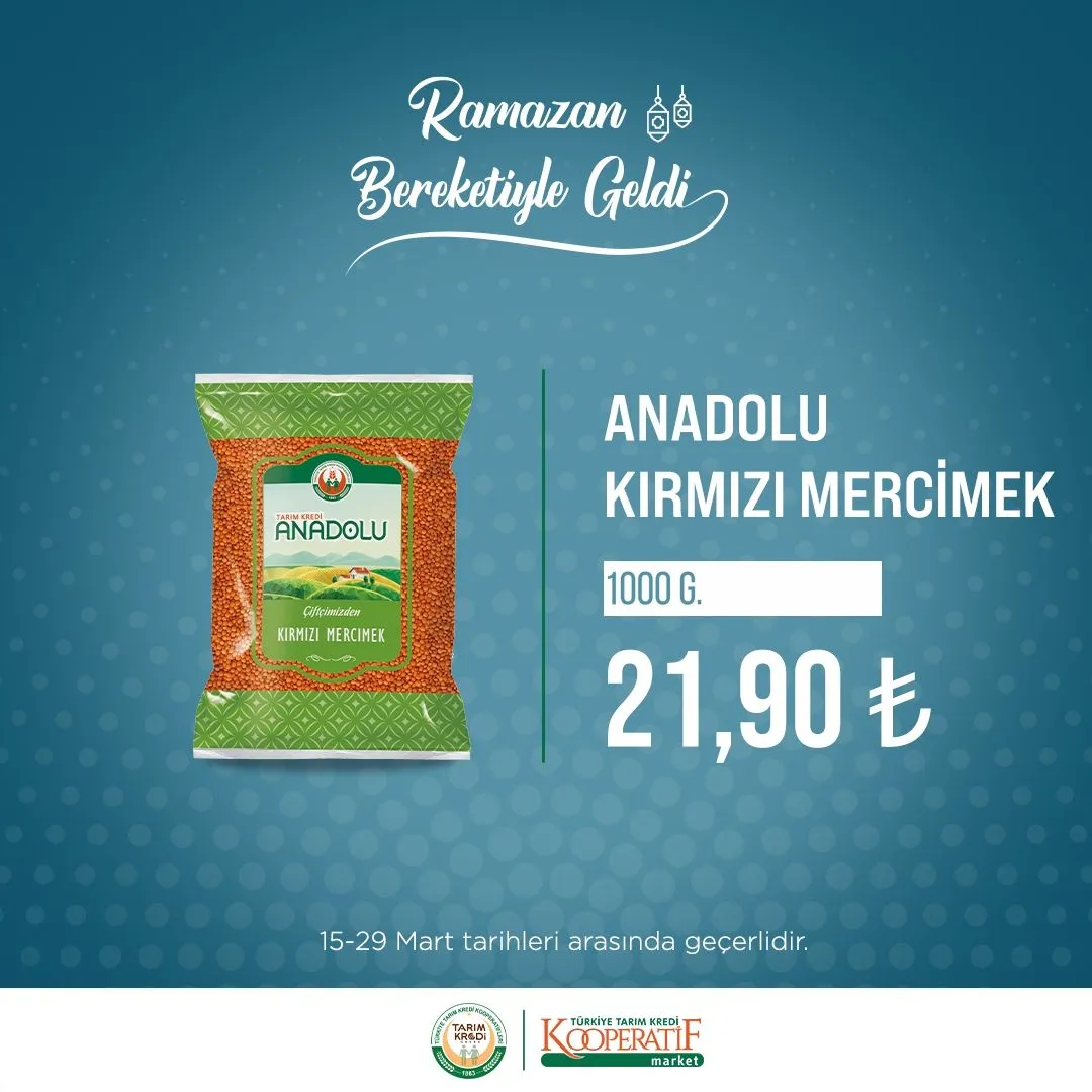 Tarım Kredi Kooperatif marketlerinde Ramazan indirimi!