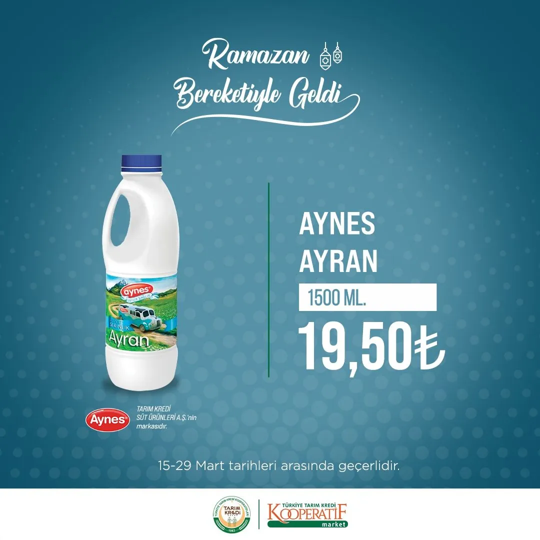 Tarım Kredi Kooperatif marketlerinde Ramazan indirimi!