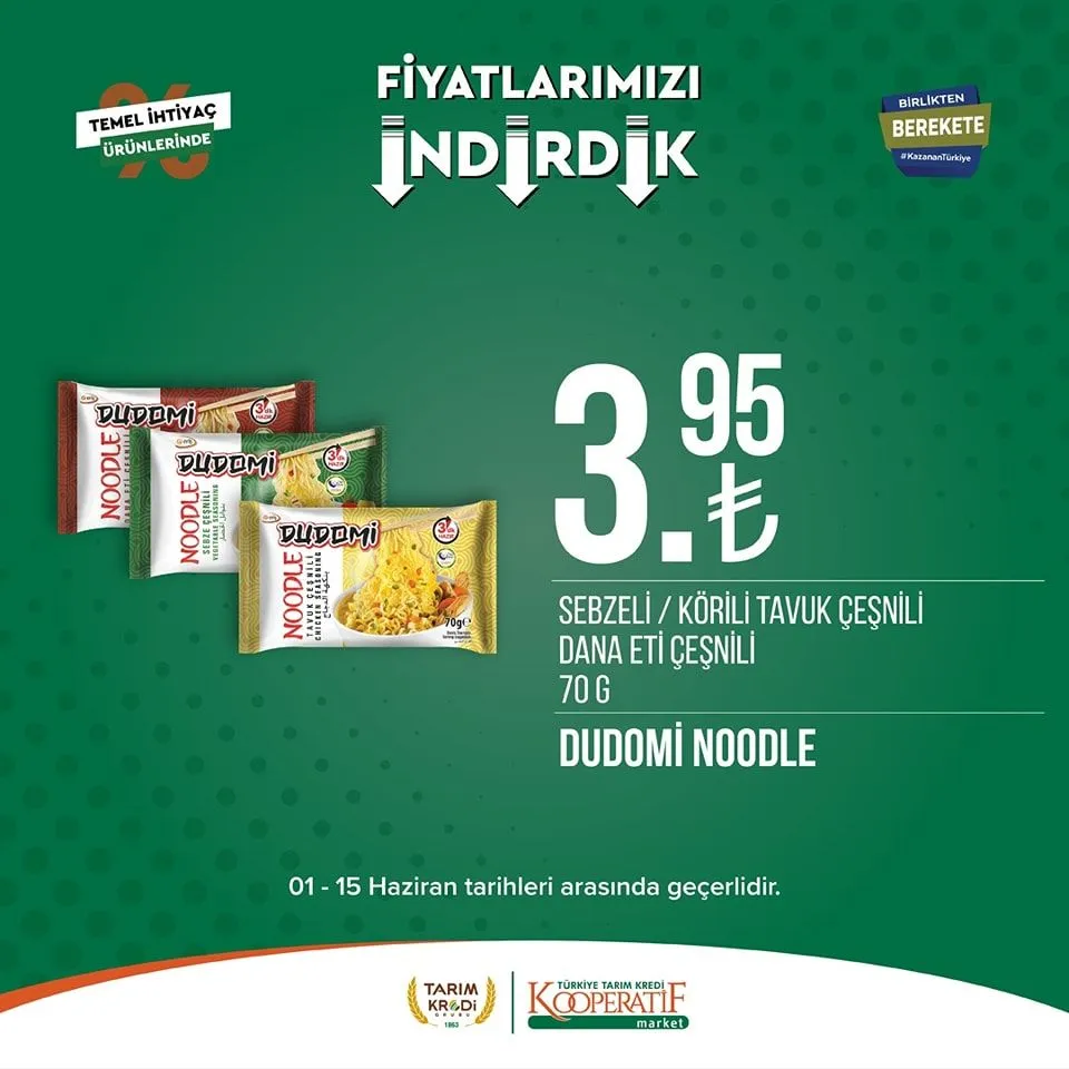 Tarım Kredi Kooperatifi Market'ten birçok üründe yeni indirim!