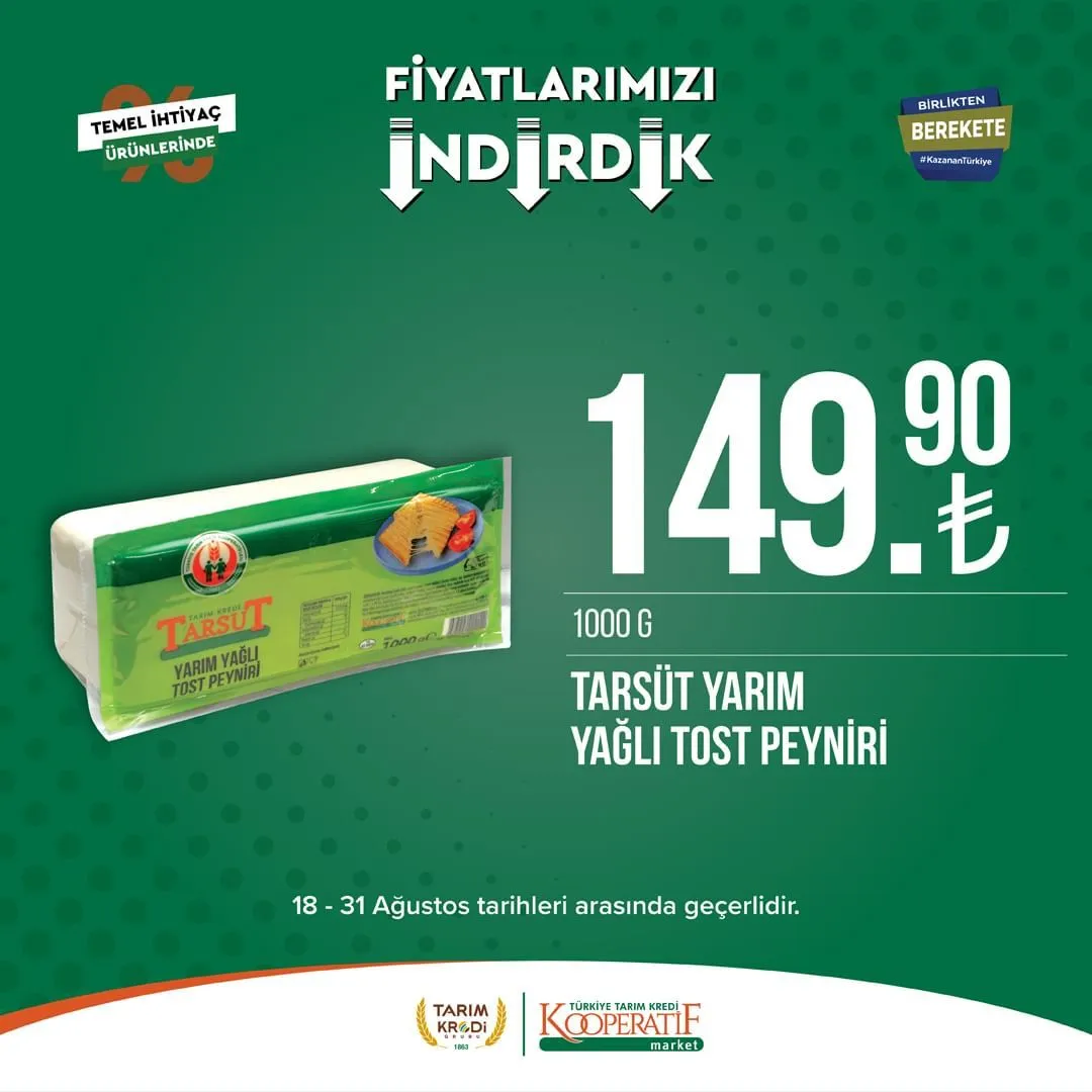 Tarım Kredi Market'te Ağustos ayı ikinci dönem indirimi başladı!
