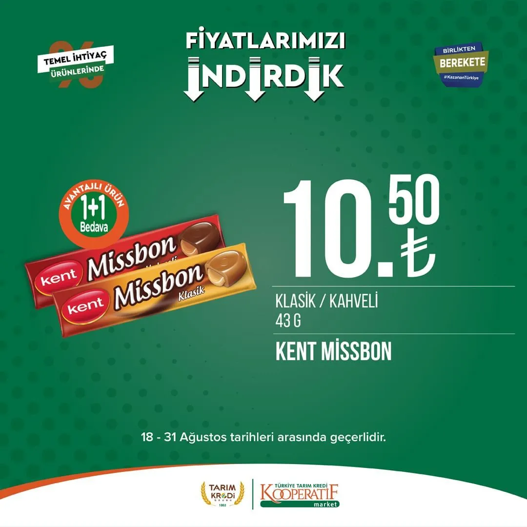 Tarım Kredi Market'te Ağustos ayı ikinci dönem indirimi başladı!