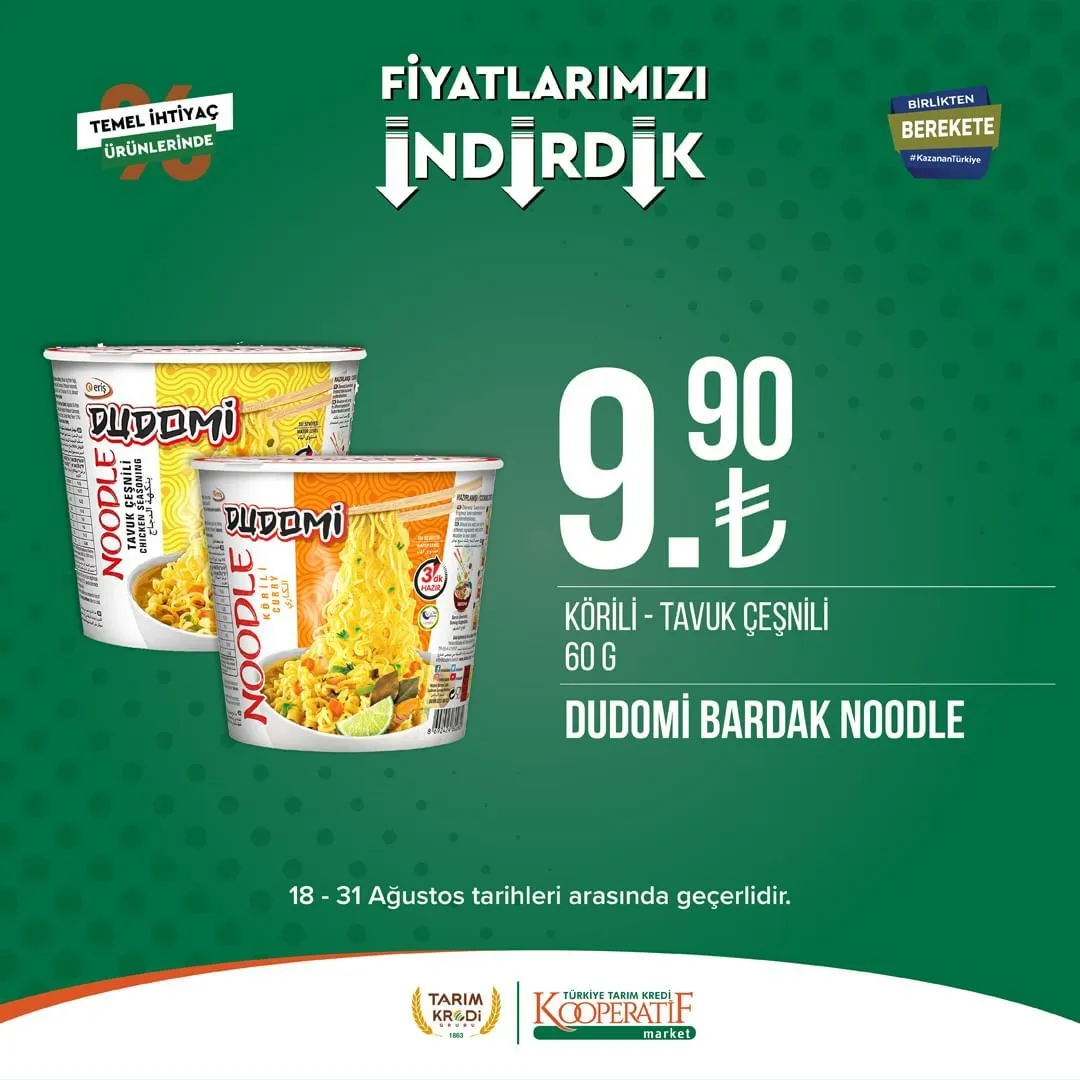 Tarım Kredi Market'te Ağustos ayı ikinci dönem indirimi başladı!