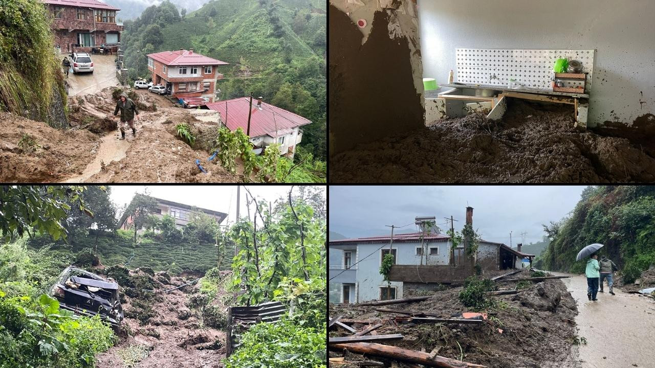 Rize'de şiddetli yağış: 8 ev boşaltıldı!