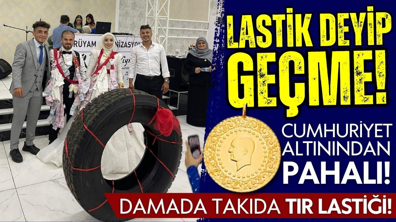 Tır şoförü damada lastik hediyesi!