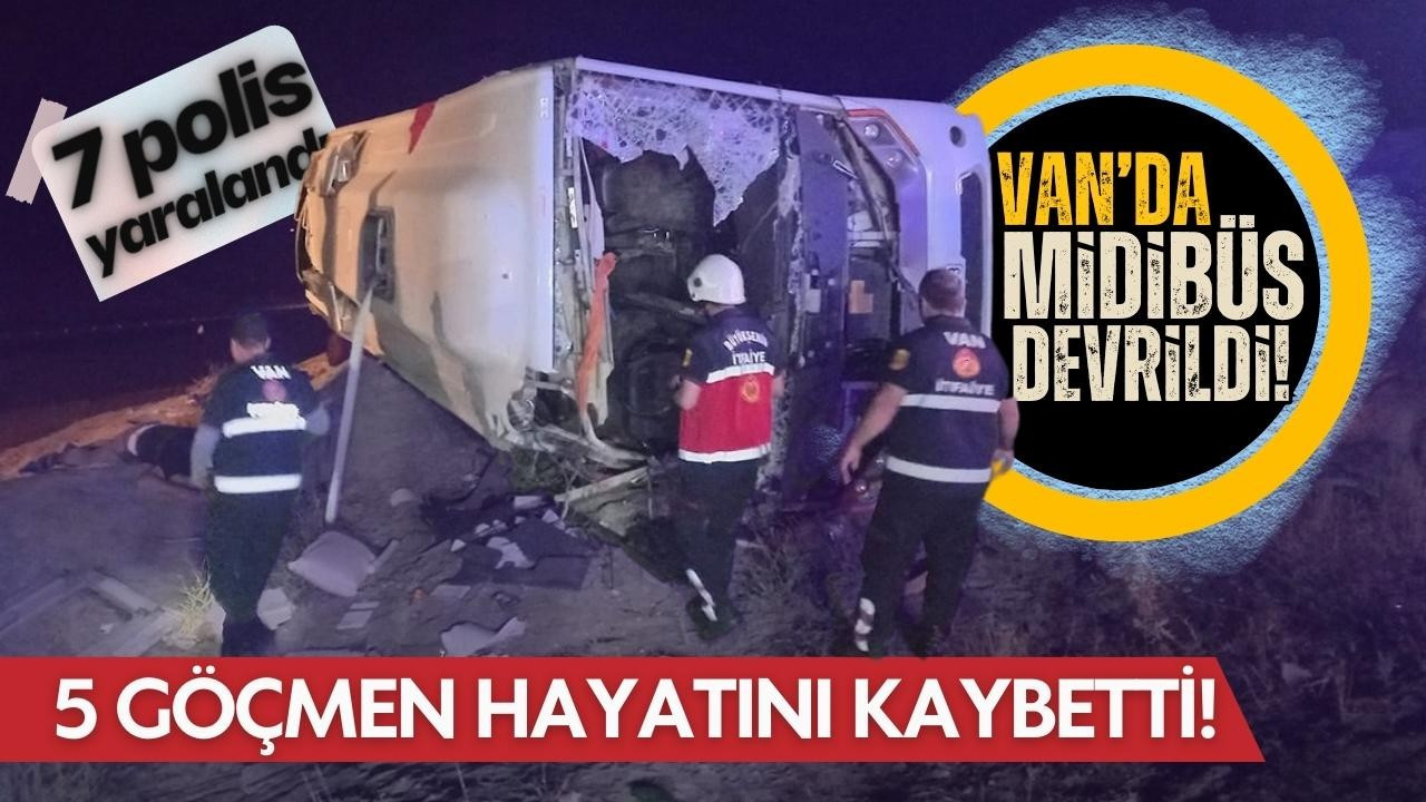 Van'da midibüs devrildi!