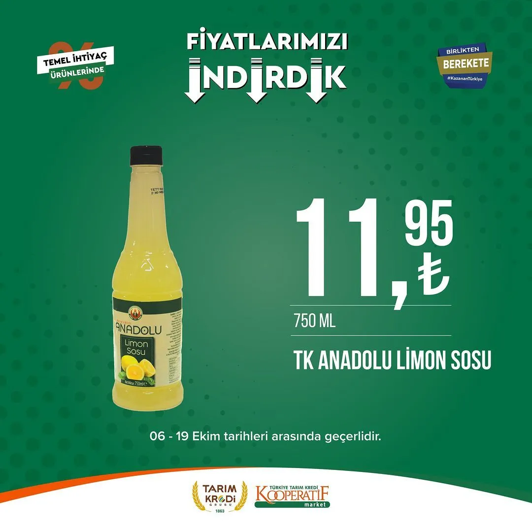 Tarım Kredi Market'te Ekim ayı indirimi devam ediyor!