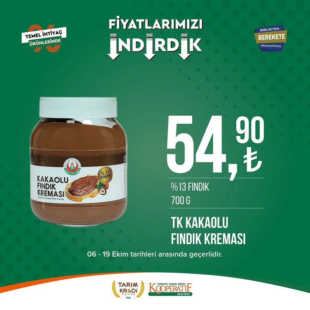 Tarım Kredi Market'te Ekim ayı indirimi devam ediyor!