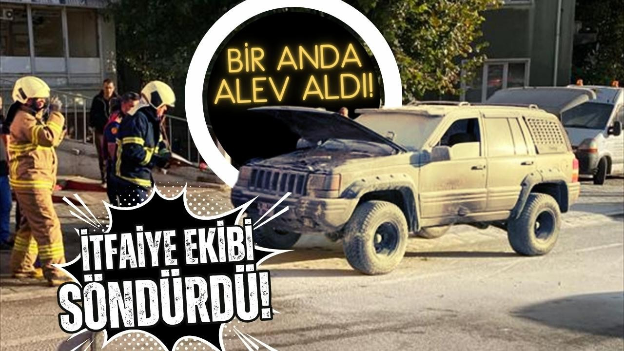 Seyir halindeki cip yandı!