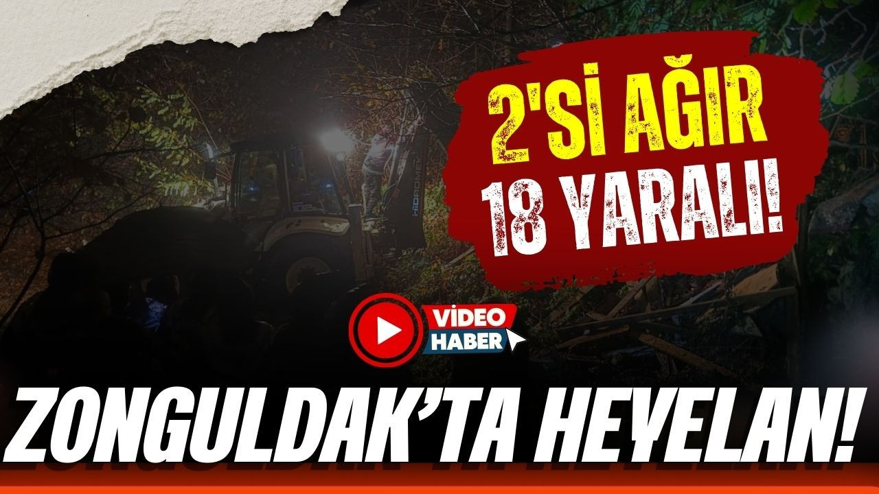 Zonguldak'ta heyelan anı kamerada! 18 kişi yaralı!
