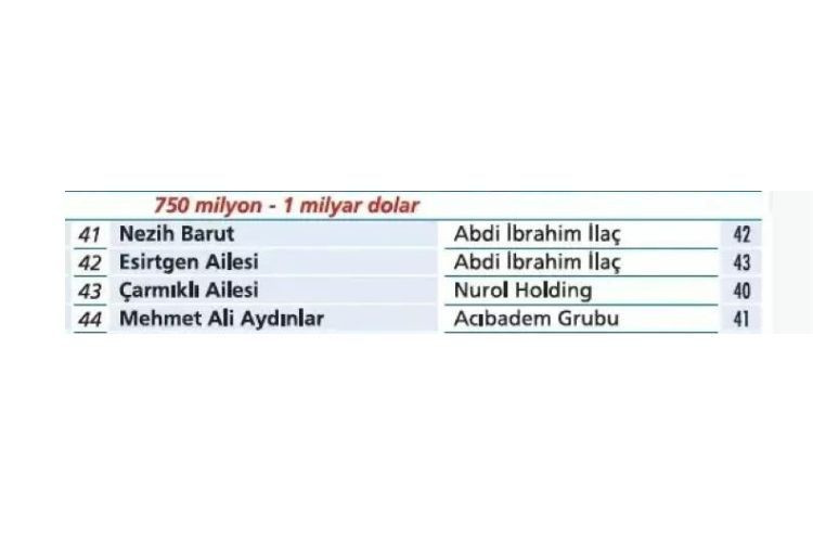 Türkiye'nin en zengin 100 ailesi açıklandı - Sayfa 21