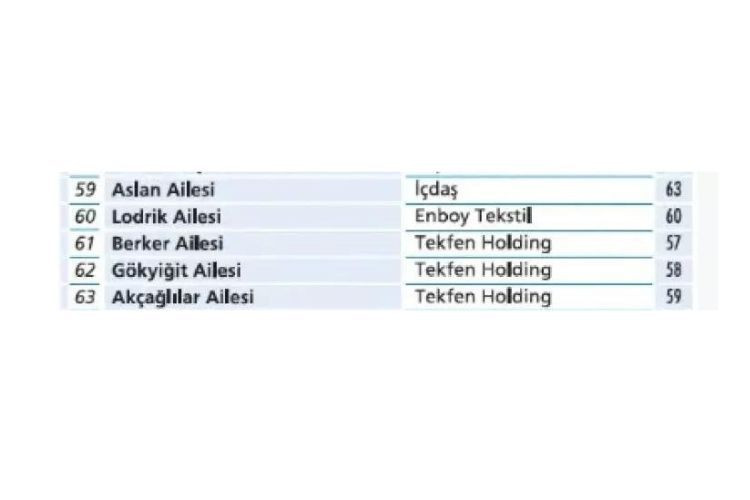 Türkiye'nin en zengin 100 ailesi açıklandı - Sayfa 25