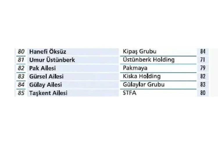 Türkiye'nin en zengin 100 ailesi açıklandı - Sayfa 29