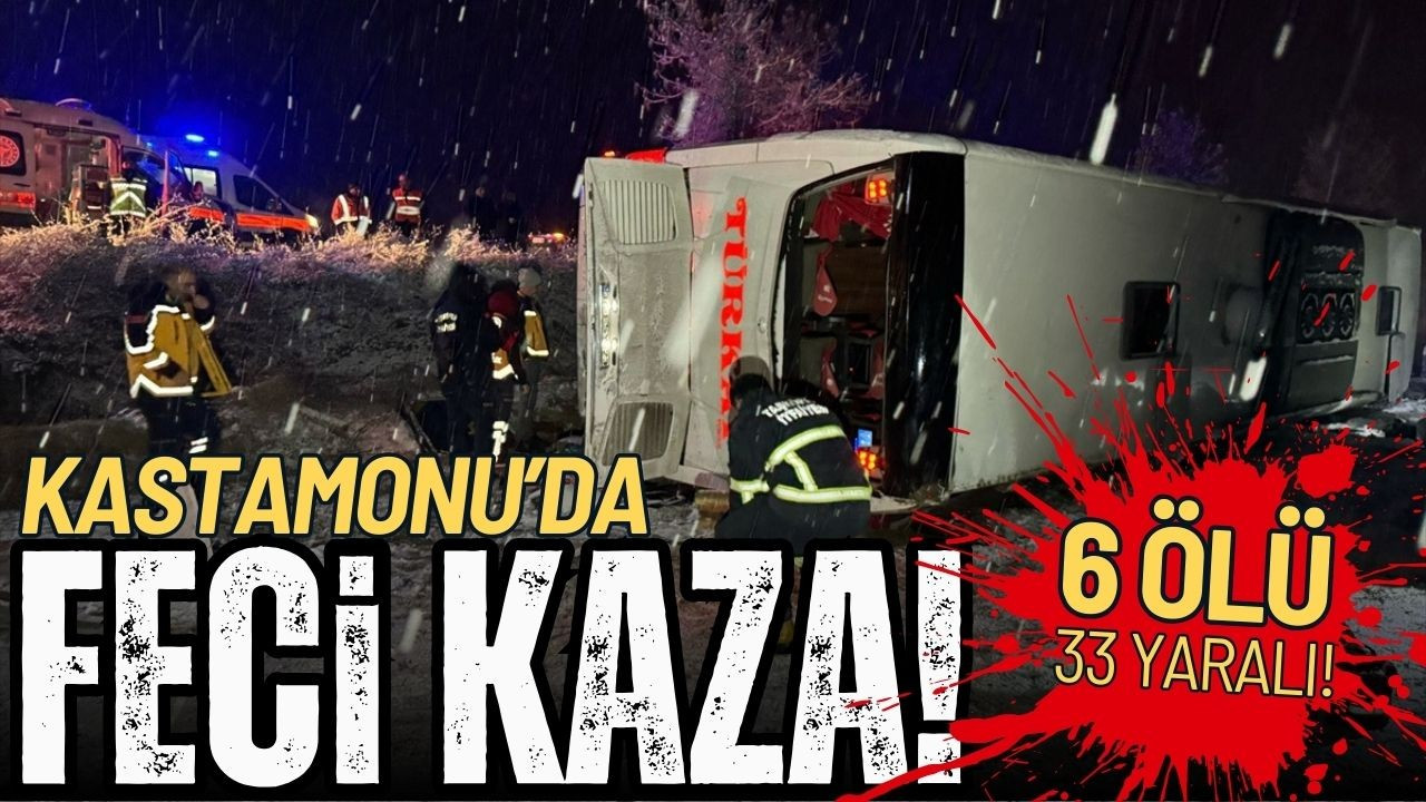 Kastamonu'da yolcu otobüsünün devrildi!
