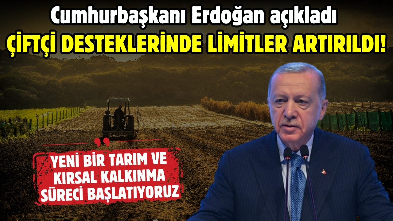 Cumhurbaşkanı Erdoğan açıkladı: Çiftçi desteklerinde limitler artırıldı